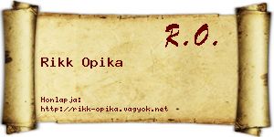 Rikk Opika névjegykártya